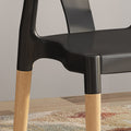 Plastic Dining Chair Set Of 2 Black Polypropylene