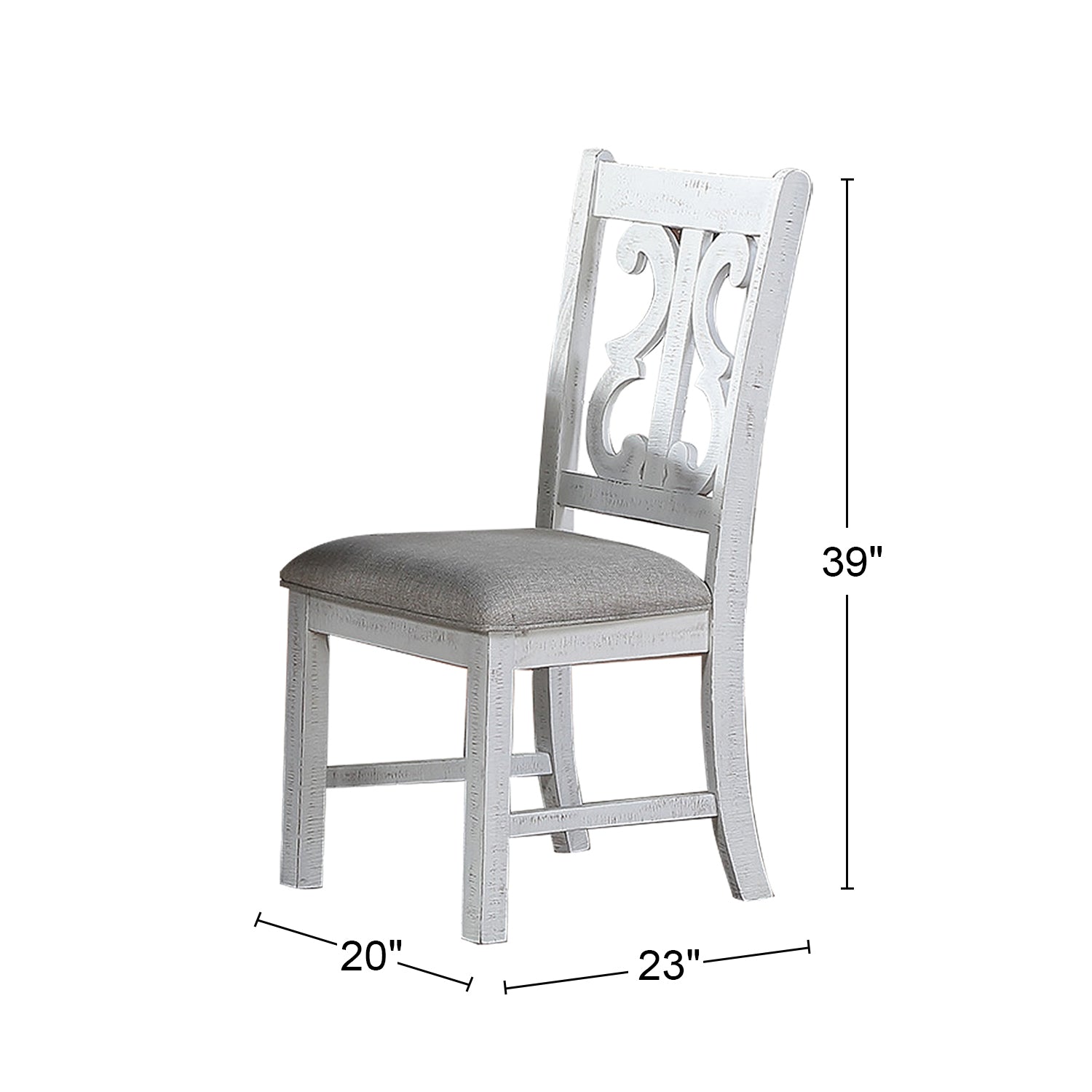 Set Of 2 Upholstered Dining Chairs In White Finish Solid White Dining Room Rectangular Set Of 2 Rubber Wood