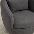 Upholstered Swivel Barrel Armchair With Storage Modern Living Room Side Chair For Bedroom Office Reading Spaces Teddy Fabric Grey Grey Foam Upholstered