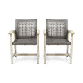 Hampton Wood And Wicker Dining Chair Set Of 2 Black Grey Velvet