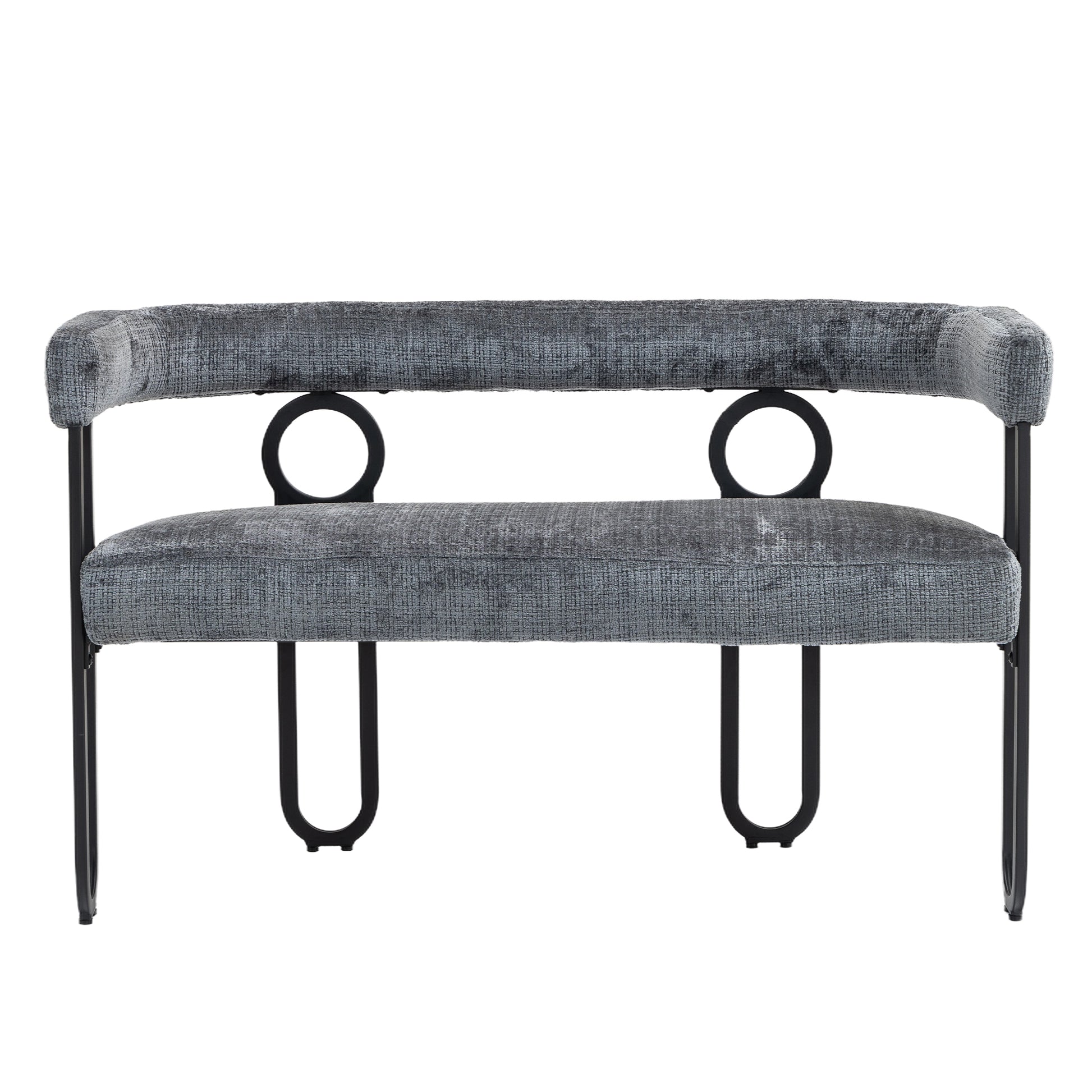Coolmore Modern Loveseat 2 Seater Sofa Chenille Fabric Couch With Arms And Metal Legs For Living Room, Home Office, Studio Gray Chenille Gray Primary Living Space Soft Foam Chenille