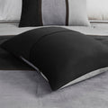 7 Piece Faux Suede Comforter Set Black Queen Queen Black Polyester