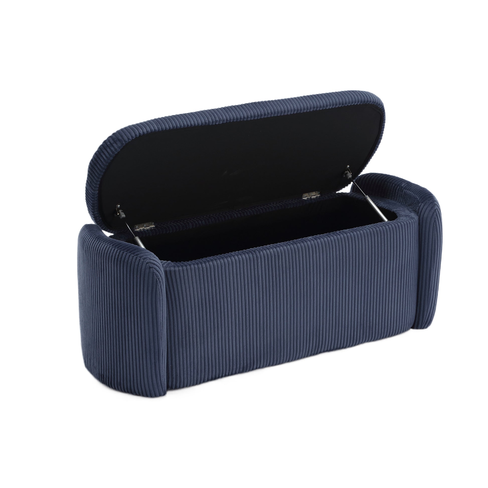 Coolmore Storage Ottoman,Bedroom End Bench,Upholstered Fabric Storage Ottoman With Safety Hinge, Entryway Padded Footstool, Ottoman Bench For Living Room & Bedroom Navy Navy Primary Living Space Foam Corduroy