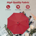 10Ft Outdoor Market Patio Umbrella With 8 Sturdy Ribs, Tilt Crank Push Button For Garden, Deck, Backyard And Pool Red Stainless Steel