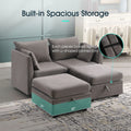 Modular Couches And Sofas Sectional With Storage Sectional Sofa U Shaped Sectional Couch With Reversible Chaises, Grey Gray Wood Soft Heavy Duty Linen 4 Seat