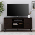 Tv Stand Dark Brown 50 59 Inches Wood