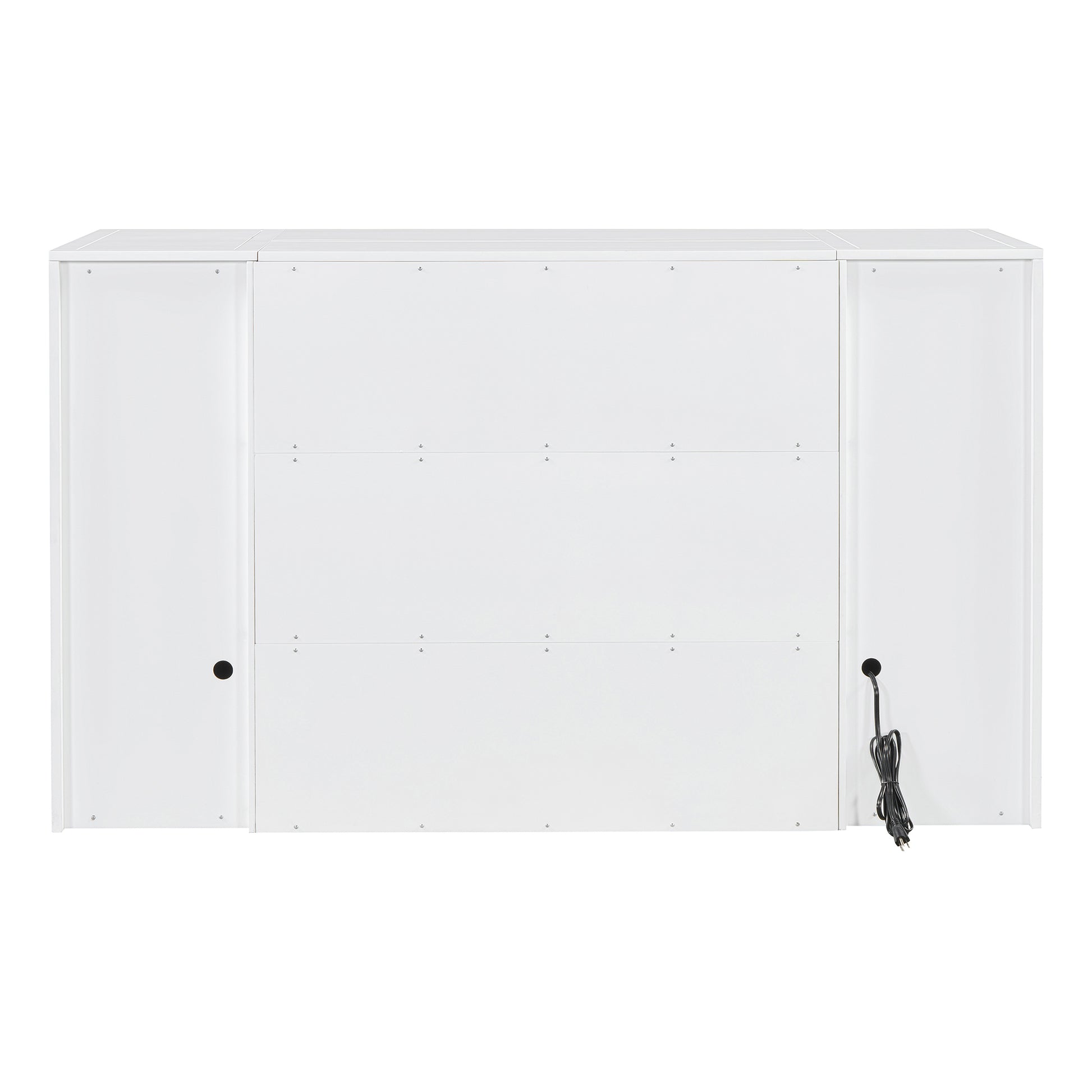 Twin Size Murphy Bed With Drawers, Cabinets And Usb Ports,White Twin White Mdf Lvl