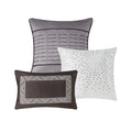 6 Piece Reversible Jacquard Quilt Set With Throw Pillows Grey Taupe King Cal King Grey Taupe Cotton