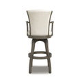 Williams 31In Swivel Bar Stool With Armrests, Natural White Linen White Foam Linen