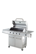 Propane Grill 4 Burner Barbecue Grill Stainless Steel Gas Grill Silver Garden & Outdoor Stainless Steel