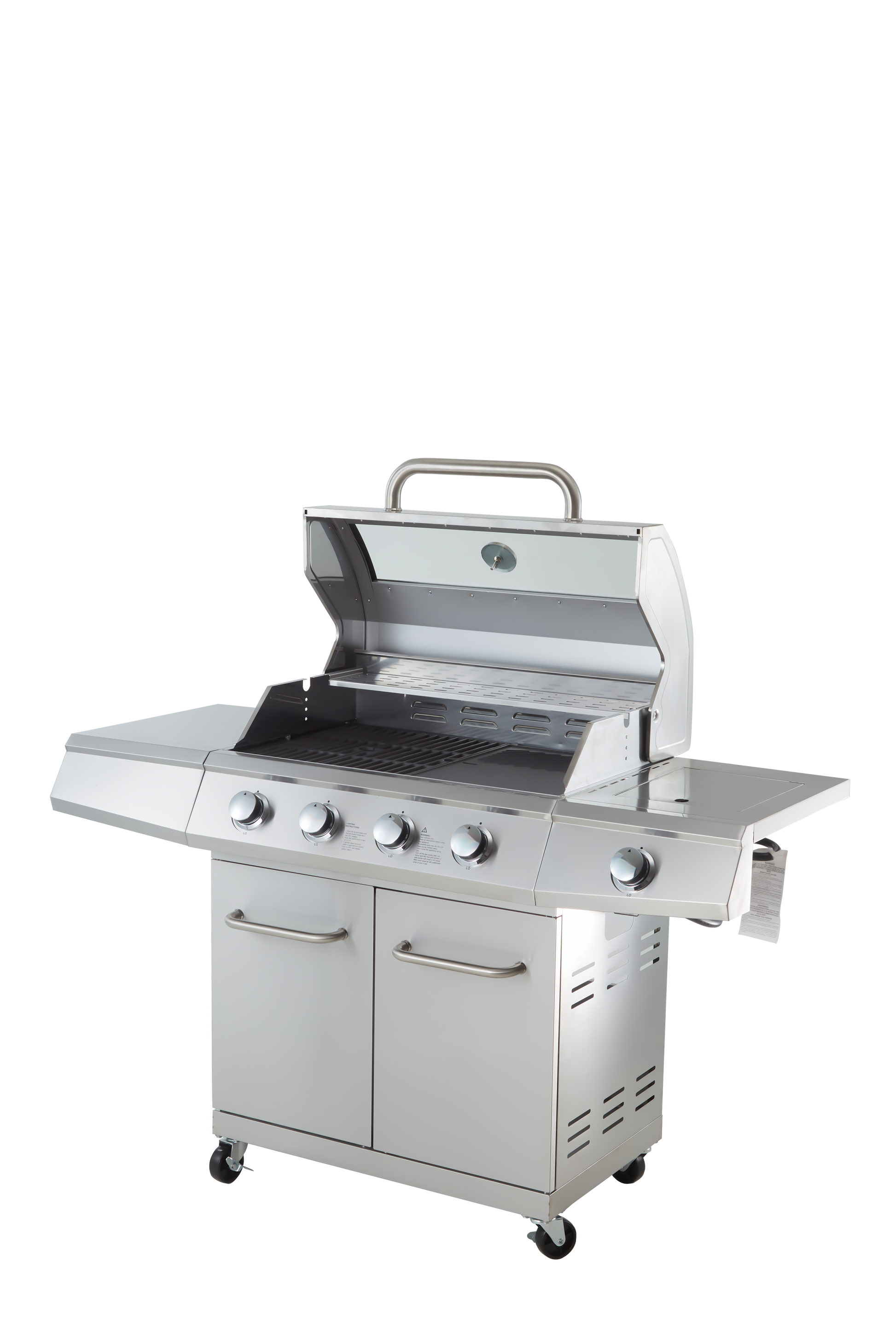 Propane Grill 4 Burner Barbecue Grill Stainless Steel Gas Grill Silver Garden & Outdoor Stainless Steel