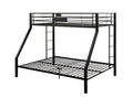 Limbra Sandy Black Finish Twin Xl Queen Bunk Bed Black Metal