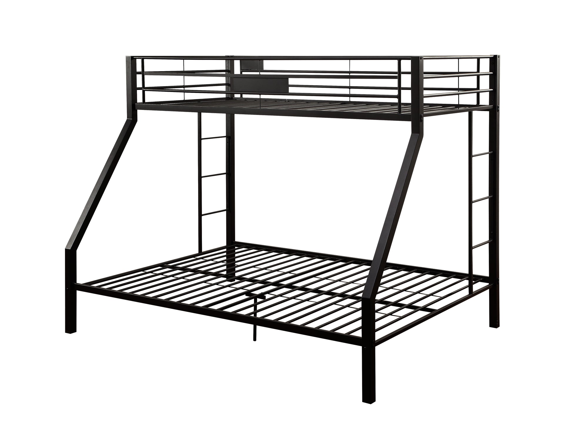 Limbra Sandy Black Finish Twin Xl Queen Bunk Bed Black Metal