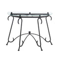 Tempered Glass Surface Console Table Coffee Table With Sturdy Construction For Living Room Rustic Black Black Primary Living Space American Design,Retro Rectangular Console Tables Glass Metal