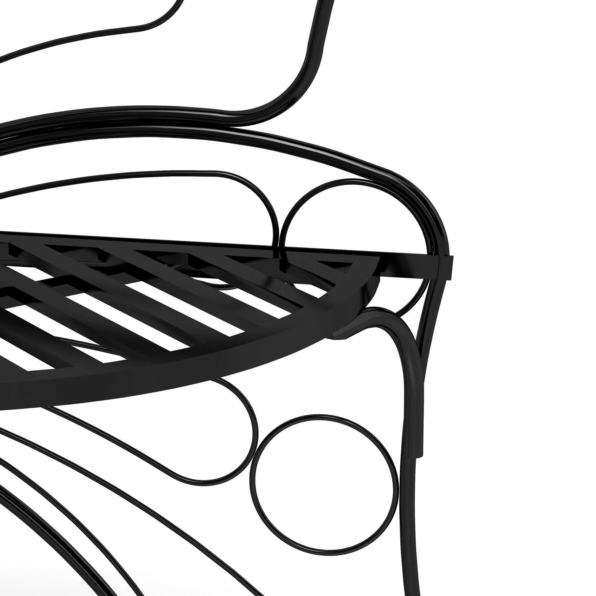 Modern Butterfly Cast Metal Garden Bench, Outdoor Bench Patio Seat, Park Bench Outdoor Seating For Garden, Yard, Park, Entryway Black Garden & Outdoor Metal