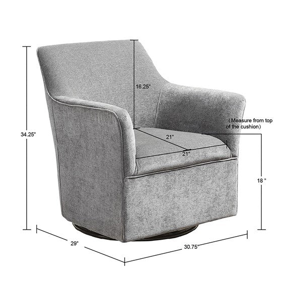 Augustine Swivel Glider Chair Grey Solid Wood
