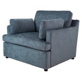 Oversized Accent Chair Comfortable Armrest Cushions, Versatile Neutral Style, Elegant Design, Durable Frame Blue Blue Polyester