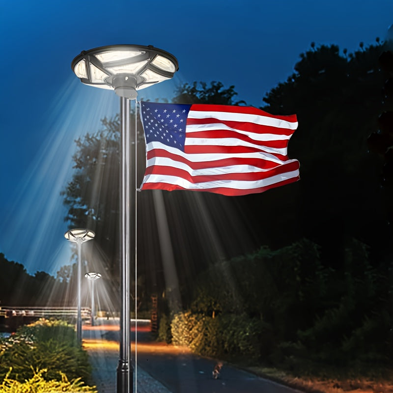 Solar Energy Power Circular Ufo Street Lamp ,Led Solar Garden Lights, Solar Lights For Outside,Highway Lighting,Household Courtyard,Rural Construction Black White Modern,Sporty,Vintage Metal