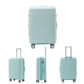 Pp Luggage Sets 3 Piece 20 24 28 , Expandable Carry On Luggage With Tsa Lock Airline Approved, Pp Materials Hard Shell And Lightweight Suitcase With Spinner Wheels Mint Green Mint Green