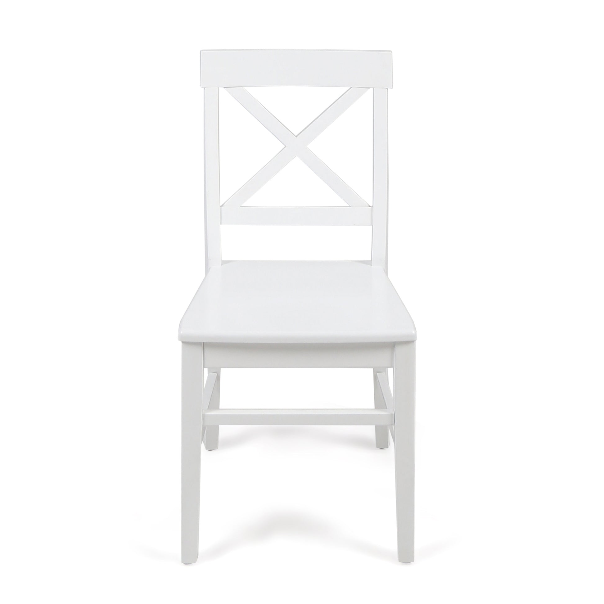 Roshan Farmhouse Acacia Wood Dining Chairs, White Set Of 2 White Acacia Wood