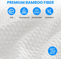 100% Waterproof Bamboo Mattress Protector Full Size Bed White Bamboo Full