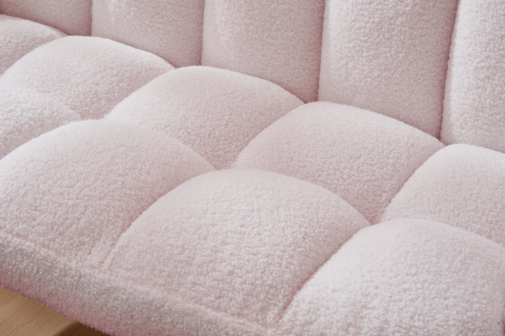 52'' Small Loveseat Sofa, Couch 2 Seater With Quilting Backs For Living Room, Bedroom And Small Space Color:Pink Pink Teddy