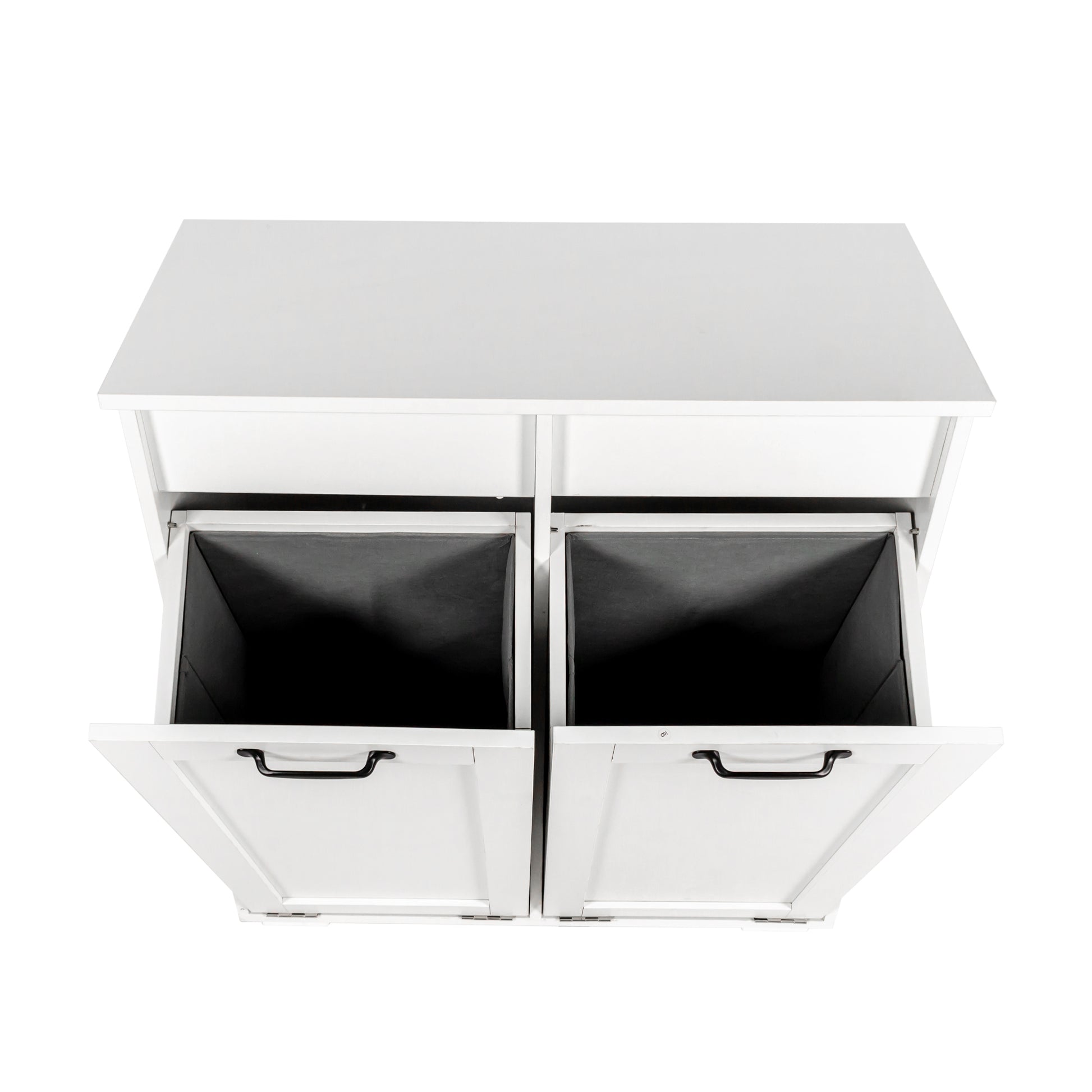 Laundry Cabinet ,With 2 Removable Liner Bags White Particle Board Mdf