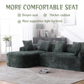 Coolmore Boucle Sofa 3 Seater For Living Room Oversized Comfy Sofa L Shape Sofa Couch With Chaise Home Furniture Sleeper Sectional Sofa For Apartment, Office Left Hand Facing Green Green Primary Living Space Foam Boucle 3 Seat