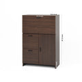 Desk Cabinet, With Storage Drawer & Shelves, Fold Up Desktop, Ideal For Home, Office, Dormitory, Small Spaces W31.49