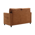 United Modern Chenille Fabric Loveseat, 2 Seat Upholstered Loveseat Sofa Modern Couch Brown Chenille 2 Seat
