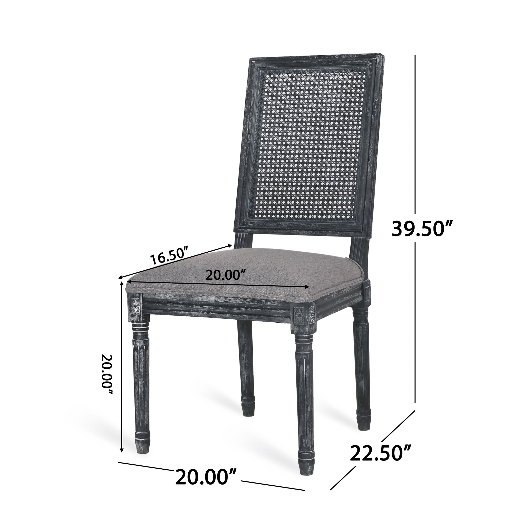 Dining Chair Grey Fabric