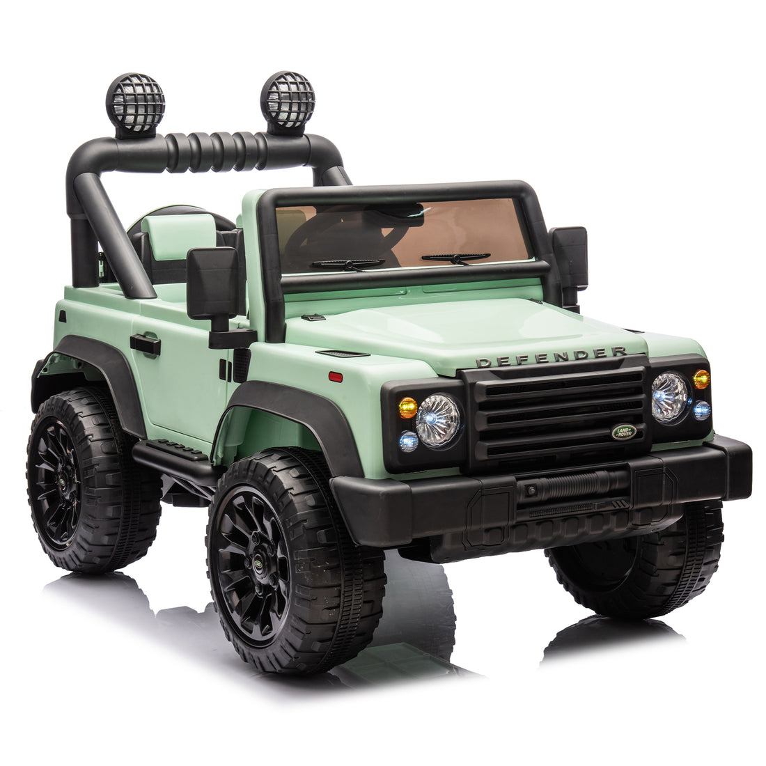 Licensed Land Rover Defender Volta 5008 24V Kids Ride On Car W Parents Control,2Wd,Four Wheel Suspension,Bluetooth,Mp3,Music,Adjustable Volume,Power Display,Led Lights,Speeds 1.86 3.11Mph For Kids 3 7 Green Polypropylene