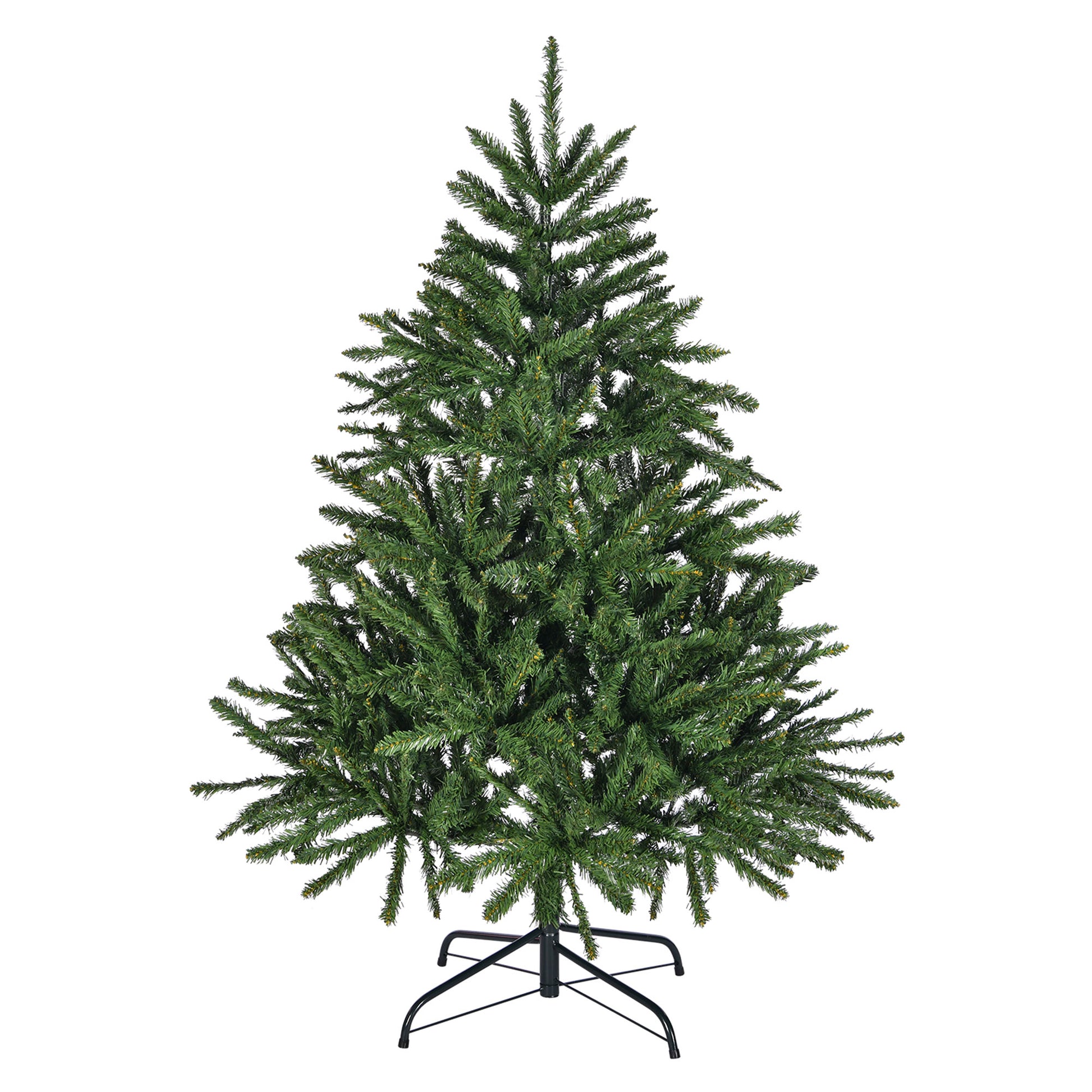 4.5 Ft Artificial Christmas Tree, Premium Hinged Spruce Tree With Metal Stand, 663 Tips Full Xmas Tree For Holiday Indoor Decor, Easy Assembly Green Pvc