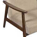 Mid Century Modern Design 1Pc Accent Chair Light Brown Velvet Upholstery Dark Walnut Finish Wood, High Resiliency Foam Cushions Light Brown Primary Living Space Mid Century Modern Solid Wood