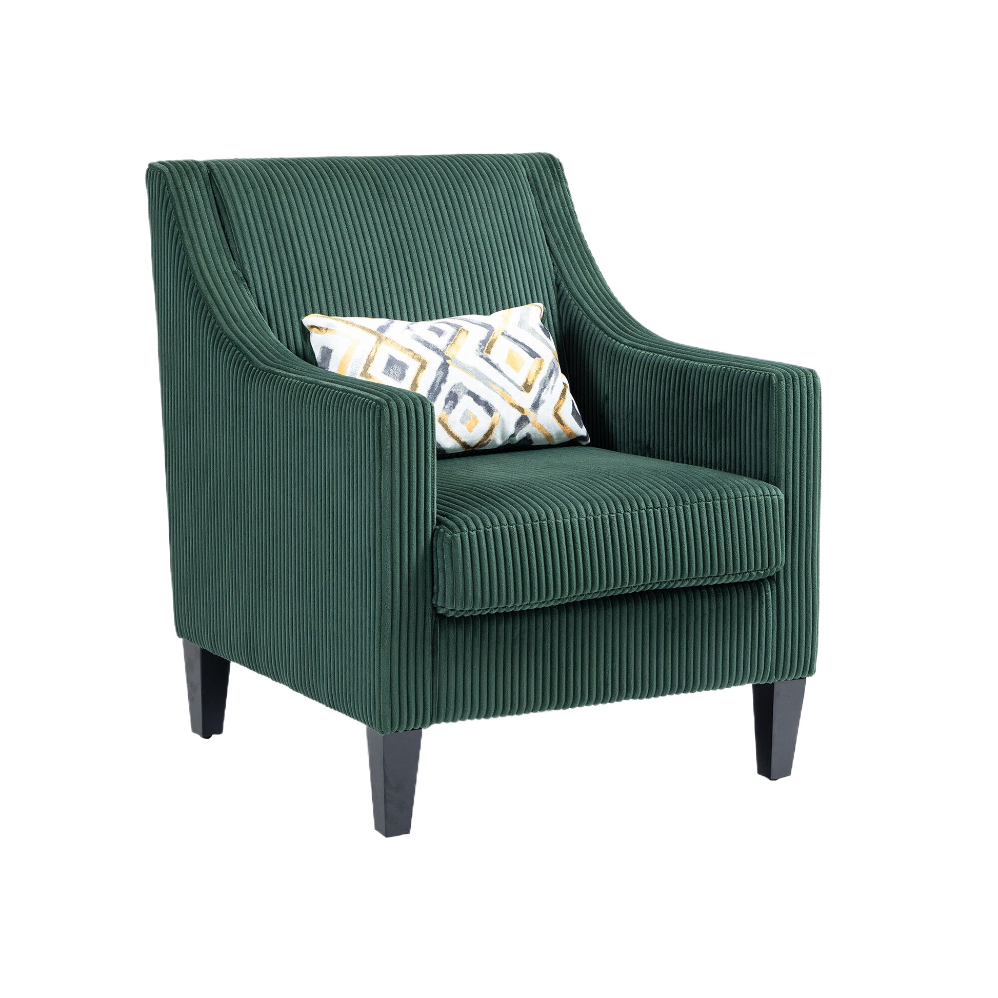 Coolmore Modern Accent Chair,Upholstered Armchair With Scooped Arms For Bedroom,Apartment,Studio,Office,Waiting Room Emerald Corduroy Emerald Foam Corduroy