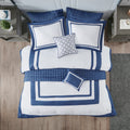 8 Piece Comforter And Quilt Set Collection Navy Full Queen Full Navy Polyester