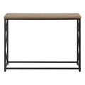 Accent Table, Console, Entryway, Narrow, Sofa, Living Room, Bedroom, Brown Laminate, Black Metal, Contemporary, Modern Taupe Metal