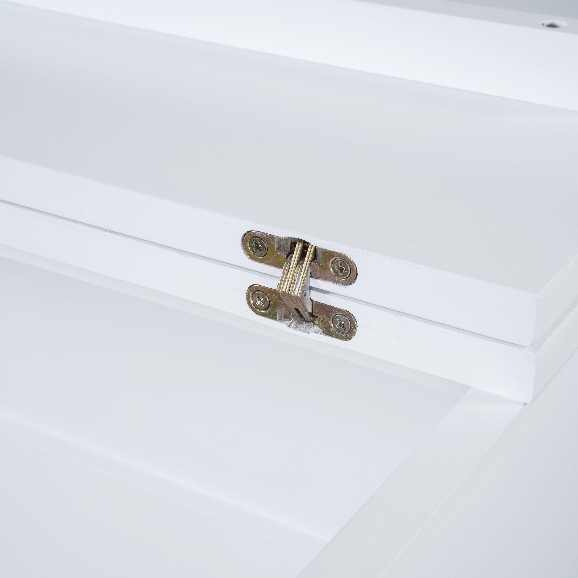 Full Size Murphy Bed With Large Drawers,White Full White Plywood