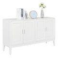 4 Door Sideboard Storage Cabinet With Door Shelf For Living Room And Dining Room, Two Large Cabinets With Adjustable Shelf, White White Rubberwood Solid Wood Mdf