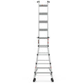 Aluminum Multi Position Ladder With Wheels, 300 Lbs Weight Rating, 22 Ft Metallic Grey Aluminium Alloy