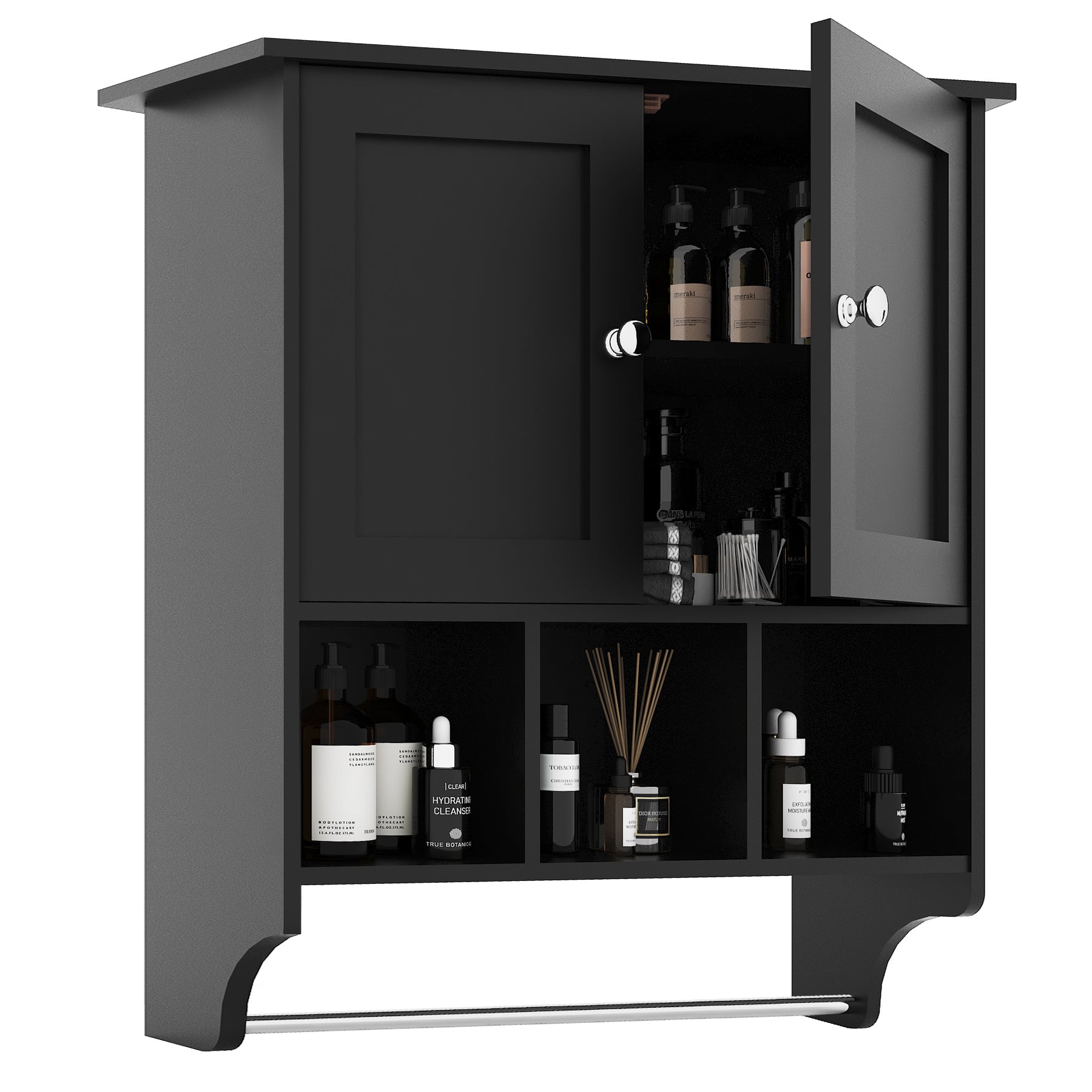 Bathroom Cabinet Black Particle Board