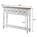 Dark Charcoal And Antique White Console Table White Primary Living Space Rubberwood Drawers Rectangular Wood