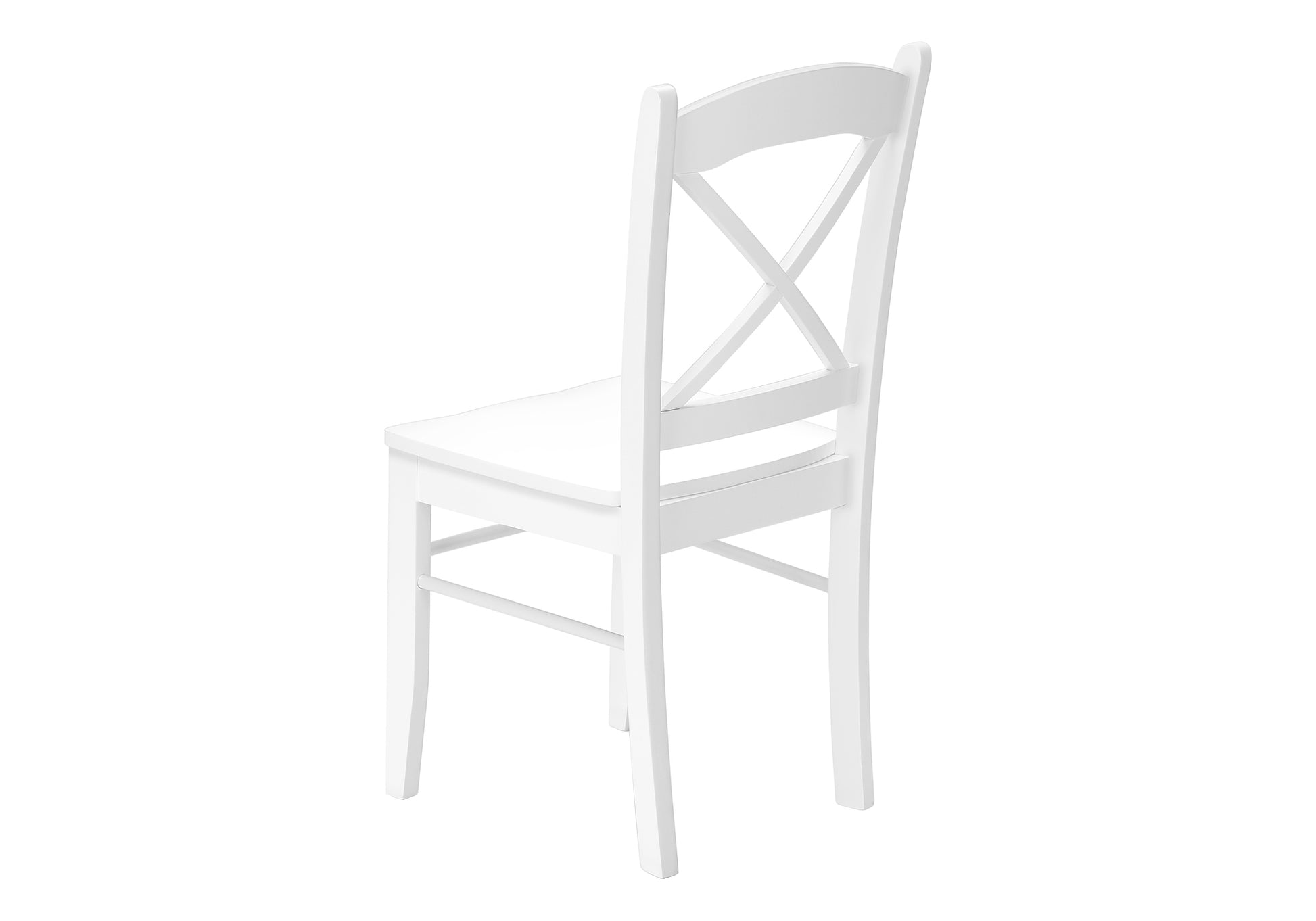 Dining Chair, Set Of 2, Side, Kitchen, Dining Room, White, Wood Legs, Transitional White Solid Wood