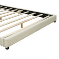 Queen Size & Twin Xl Size Upholstered Platform Bed, Mother & Child Bed, Pu Leather, Beige Beige Pu Leather