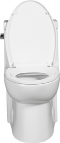 1.28 Gpf One Piece Toilet Single Flushwater Saving Elongated Comfort Height Floor Mounted, Soft Closing Seat, 1000 Gram Map Flushing Score Toilet, Gloss White 23T03 Gw White Ceramic