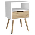 Allie Nightstand, Superior Top, Open Shelf, One Drawer Multicolor Bedroom Contemporary Pine Melamine Engineered Wood