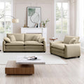 Modern Living Room Sofa Two Pieces Set, Suitable For Living Room And Small Apartment2 Pieces Sofa Set Consists Of A Single Seat Sofa And A 2 Seater Sofas,Tan Corduroy Tan Corduroy 3 Seat