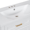 36 Inch Bathroom Vanity With Resin Sink, Modern Bathroom Cabinet In White,Featuring Two Soft Close Doors And Four Drawers White Bathroom Solid Wood Mdf Resin