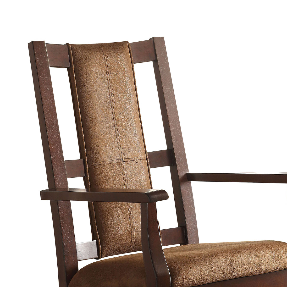 Coffee Rocking Chair Brown And Espresso Rocking Chair With Padded Seat Cushion Solid Brown,