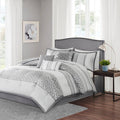 7 Piece Comforter Set Grey King King Grey Polyester